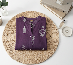 Purple Cotton Kurti