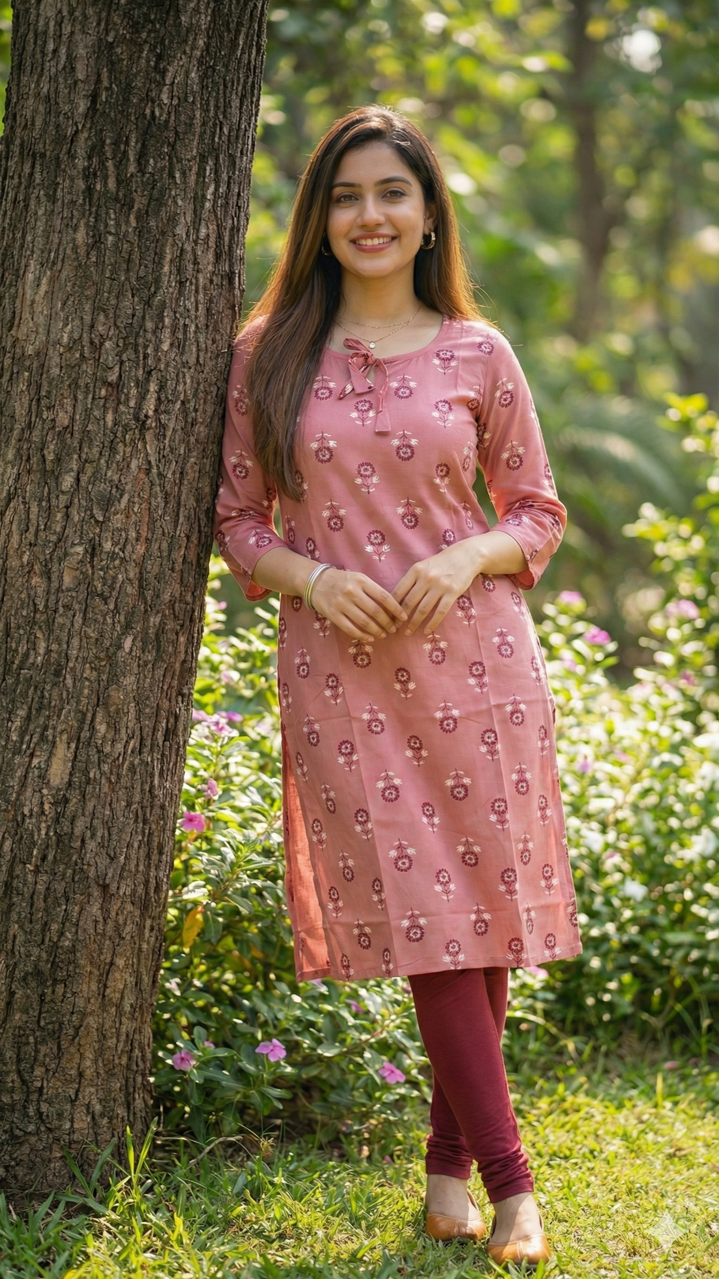 Pink Printed Kurti