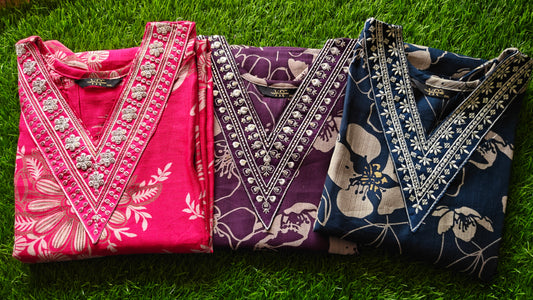 Blue Vartican Floral Kurtis