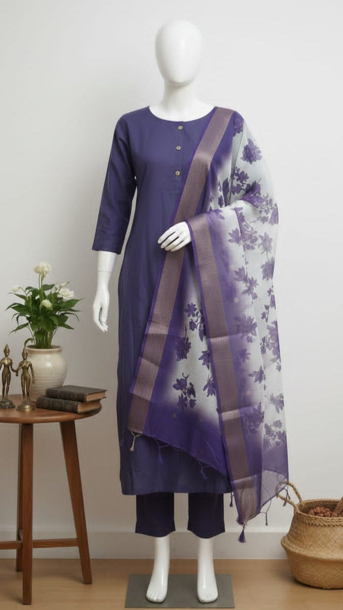 Purple Vartican Churidhar Set
