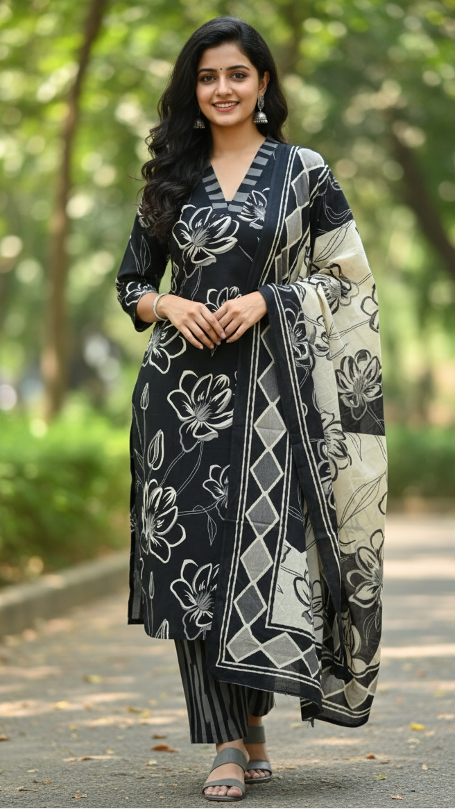 Black Churidhar Set