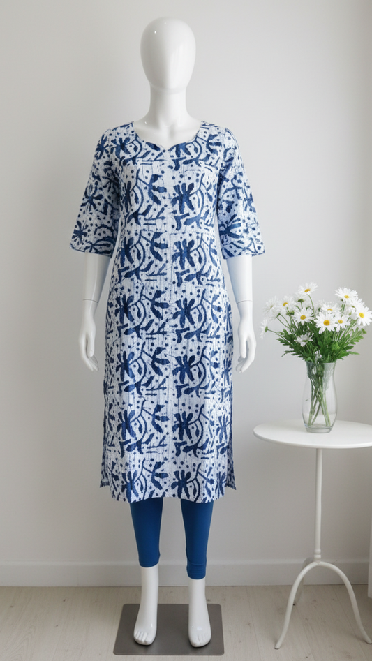 Blue Cotton Kurti