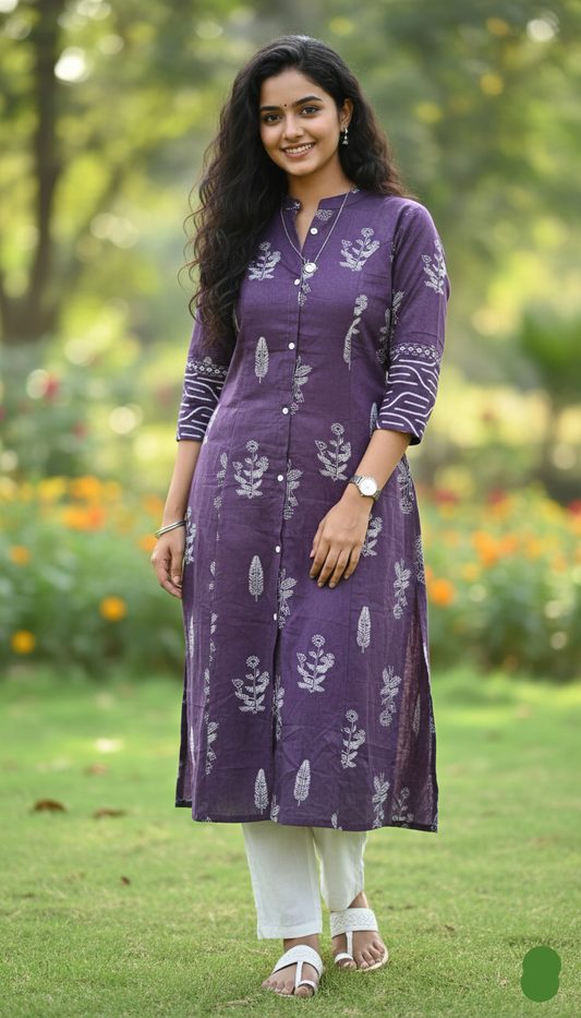 Purple Cotton Kurti