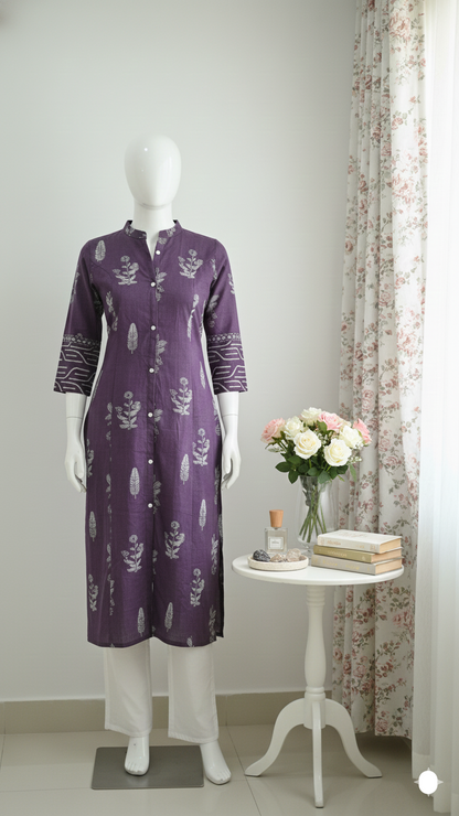 Purple Cotton Kurti
