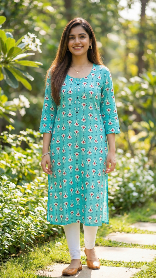 Blue Printed Kurti