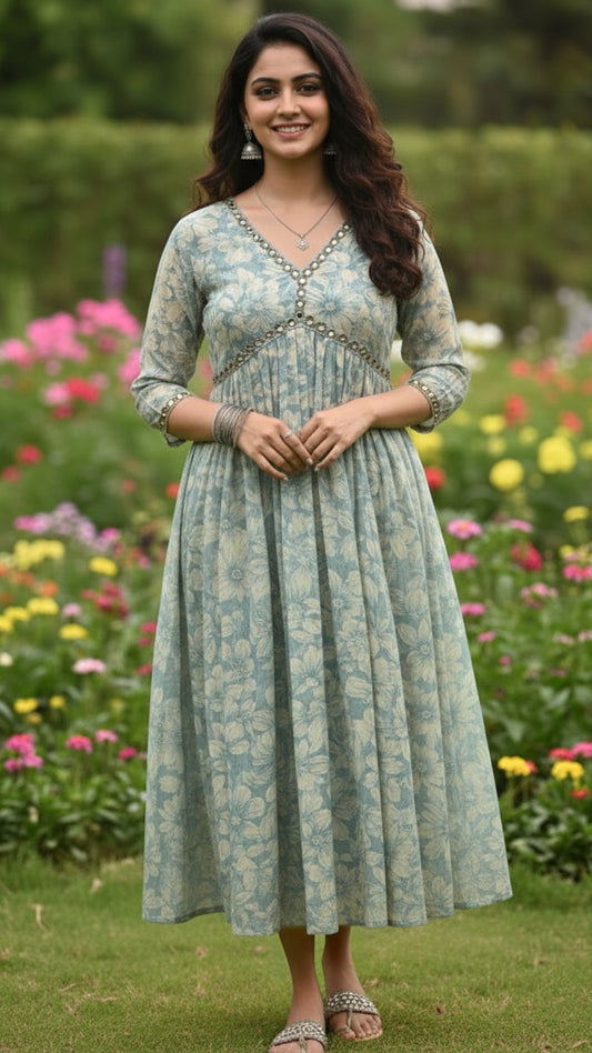 Aliya Cut Floral printed Kurti