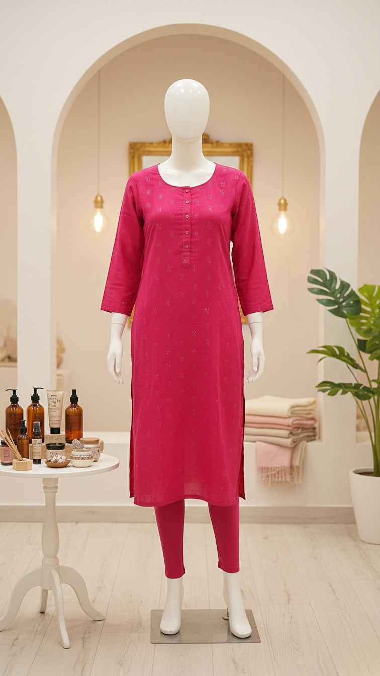 Pink Cotton Kurti