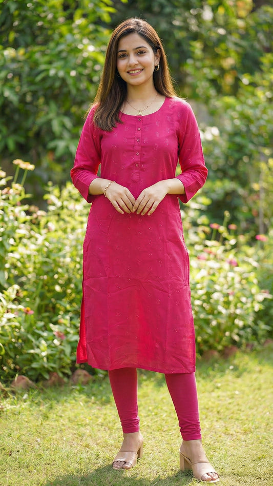 Pink Cotton Kurti