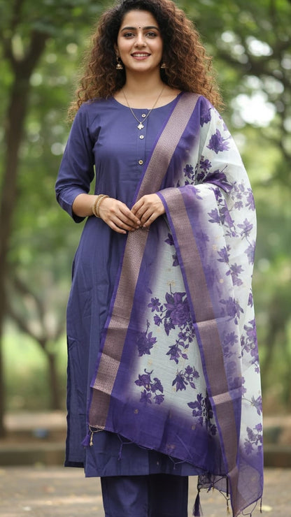 Purple Vartican Churidhar Set