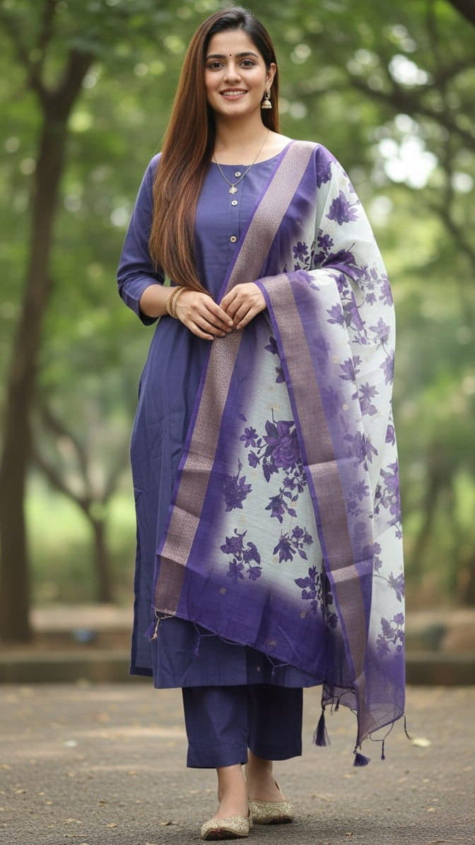 Purple Vartican Churidhar Set