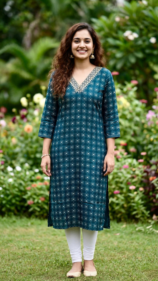 Fusion Blue Kurti
