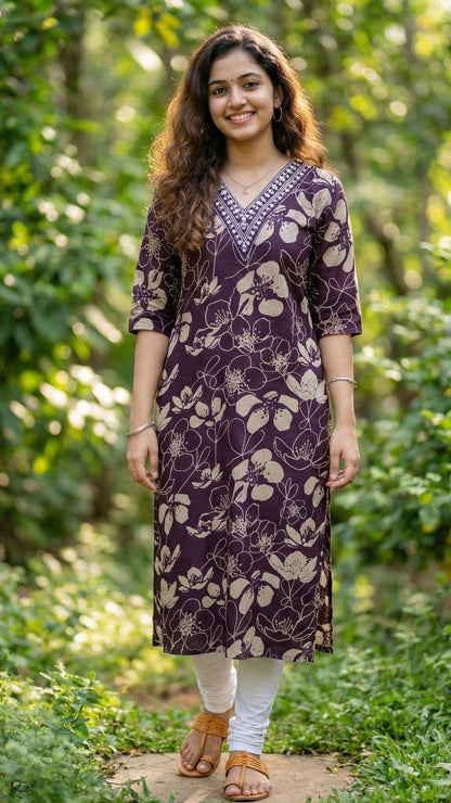 Vartican Floral Printed Kurtis